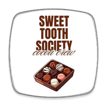 Sweet Tooth Society Cocoa Crew - Viereckiger Kühlschrankmagnet - Weiß - Vorne