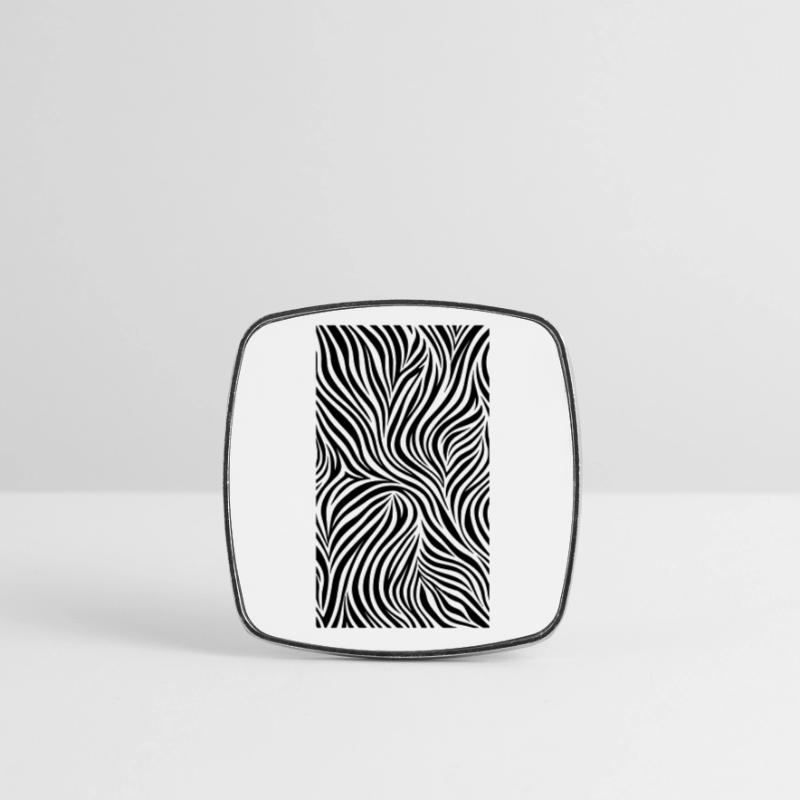 Zebra Stripe Zebra Pattern Stripe Black White Square fridge magnet