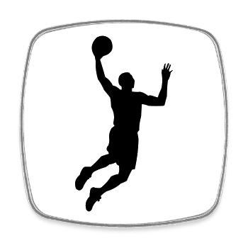 Basketball Silhouette - Square fridge magnet - white - Front
