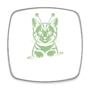 Space Cat Astral Paws - Square fridge magnet - white - Front