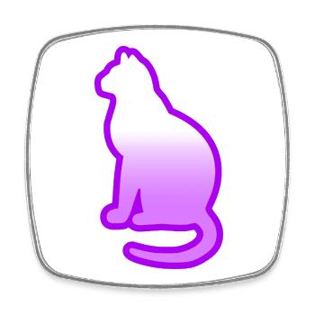 Cat - Square fridge magnet - white - Front