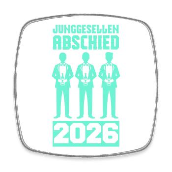 junggesellenabschied_2026_party - Viereckiger Kühlschrankmagnet - Weiß - Vorne