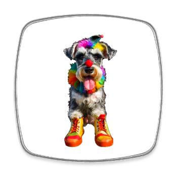 Schnauzer Clown - Square fridge magnet - white - Front