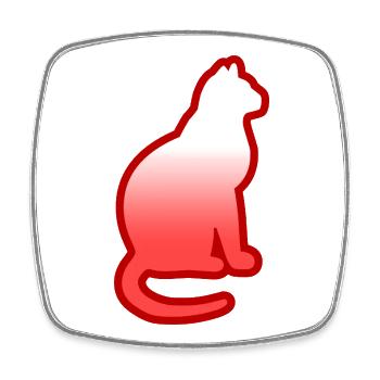 Cat - Square fridge magnet - white - Front