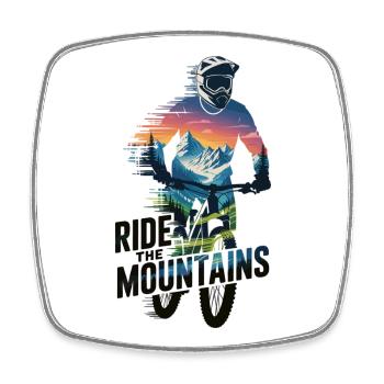 Randonnée de T-shirt VTT Les montagnes - Magnet carré - blanc - Devant