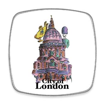London Sketch: City Landmark Palette - Square fridge magnet - white - Front