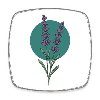Lavendel – Botanisches Blumen Motiv - Viereckiger Kühlschrankmagnet - Weiß - Vorne