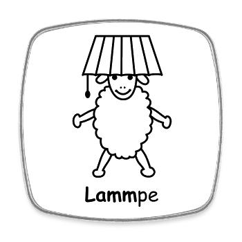 TIB_Lamm-pe - Viereckiger Kühlschrankmagnet - Weiß - Vorne