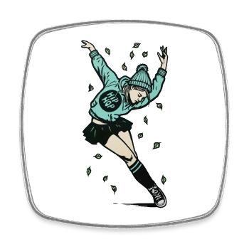 Female dancer #3 - Viereckiger Kühlschrankmagnet - Weiß - Vorne