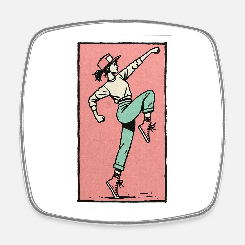 Danseuse #13 - Magnet carré - blanc