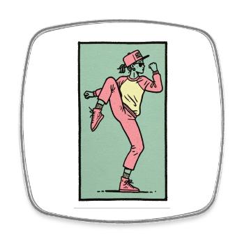 Female dancer #12 - Viereckiger Kühlschrankmagnet - Weiß - Vorne