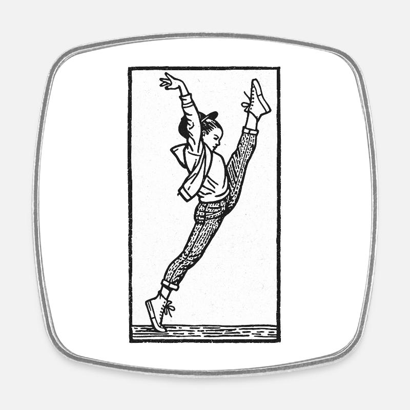 Danseuse #17 - Magnet carré - blanc