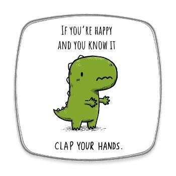Clapp your hands - Viereckiger Kühlschrankmagnet - Weiß - Vorne