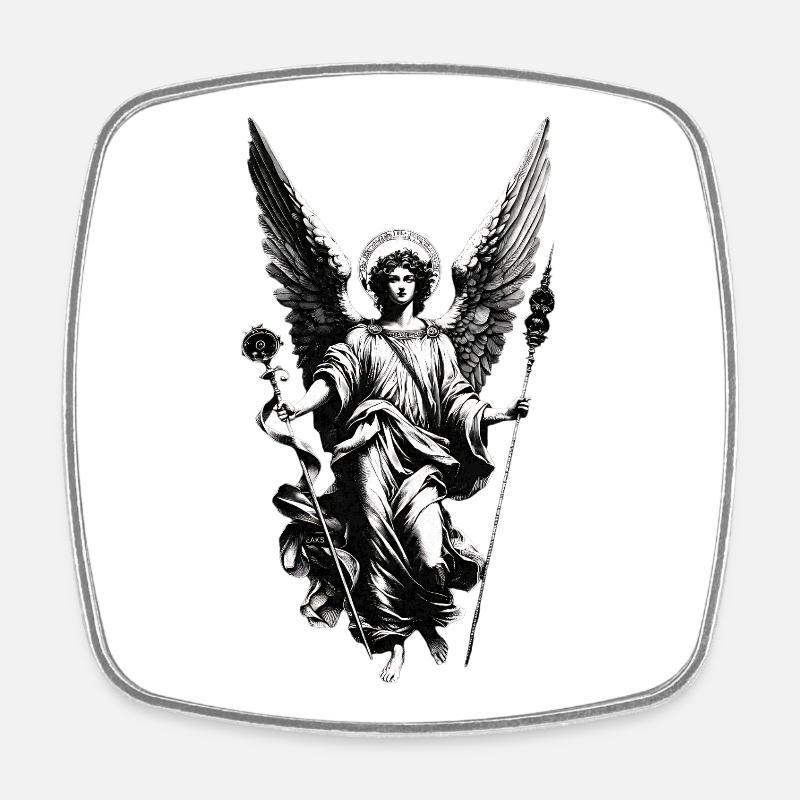 Gardien Ange d’Argent - Magnet carré - blanc
