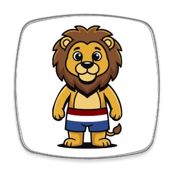 Holland Lion - Magnet carré - blanc - Devant