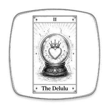 The Loss of Reality | Tarot Delulu Meme - Square fridge magnet - white - Front