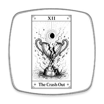Der Komplettausraster | Tarotkarte | Crash Out - Viereckiger Kühlschrankmagnet - Weiß - Vorne