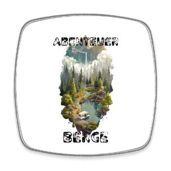 Outdoor Abenteuer – Berge, Wald & Camper - Viereckiger Kühlschrankmagnet - Weiß - Vorne