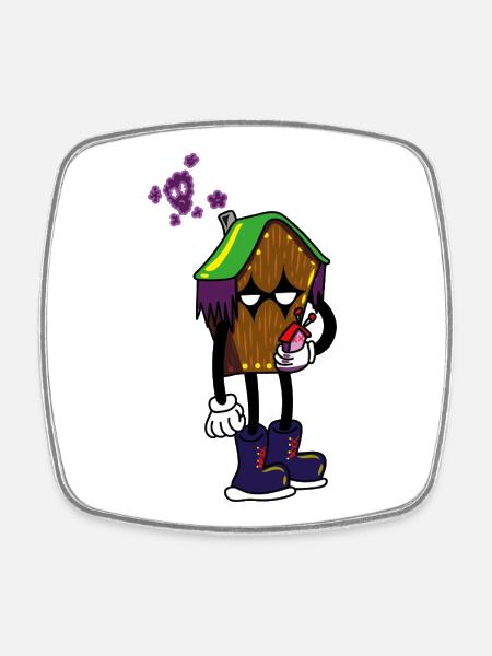 Gothik House - Square fridge magnet - white
