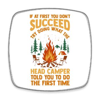 Camping Bonfire Camp Life Forest Camper - Viereckiger Kühlschrankmagnet - Weiß - Vorne