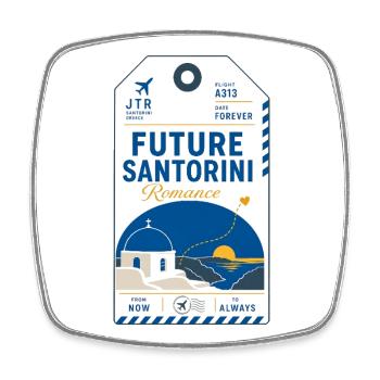 Cadeau romantique, futur voyage d’amour à Santorin - Magnet carré - blanc - Devant