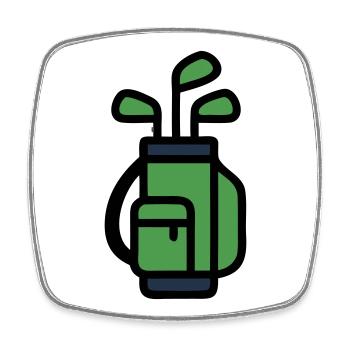Golftasche Golfbag Golfspieler Golfclub Turnier - Viereckiger Kühlschrankmagnet - Weiß - Vorne