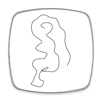 Chaotische Line-Art 1 - Viereckiger Kühlschrankmagnet - Weiß - Vorne