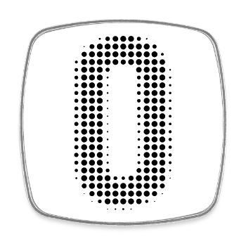 Buchstabe O – Punktmuster Initial Design - Viereckiger Kühlschrankmagnet - Weiß - Vorne
