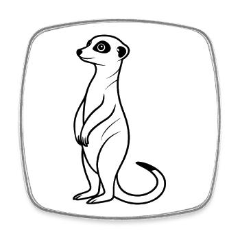 Meerkat - Square fridge magnet - white - Front