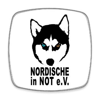 Nordische in Not e.V. - Viereckiger Kühlschrankmagnet - Weiß - Vorne