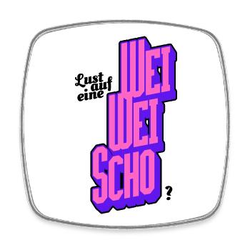 Lust auf eine WeißWeinSchorle? - Viereckiger Kühlschrankmagnet - Weiß - Vorne