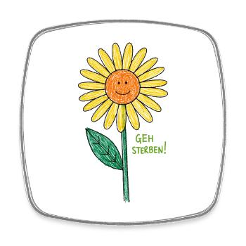 Böse Blume - Viereckiger Kühlschrankmagnet - Weiß - Vorne