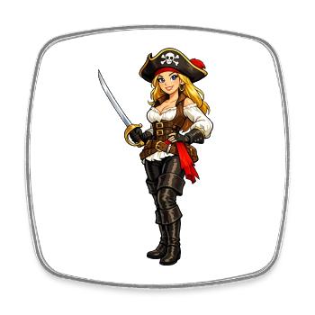 Pirate blond - Magnet carré - blanc - Devant