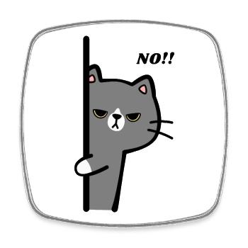 Un chat sinistre au bord - Magnet carré - blanc - Devant