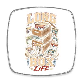 Longue durée de vie de la boîte de collectionneur de bandes dessinées - Magnet carré - blanc - Devant