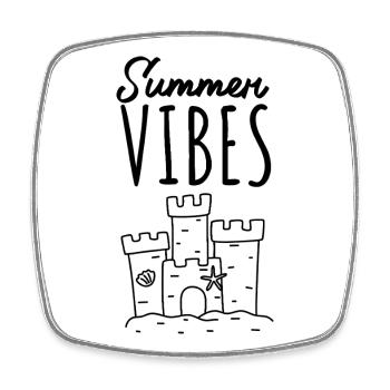 Château de sable Summer Vibes - Magnet carré - blanc - Devant