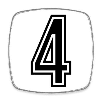 4 Symbole numérique - Magnet carré - blanc - Devant