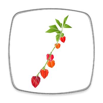 Illustration géométrique de lanterne fleur - Magnet carré - blanc - Devant