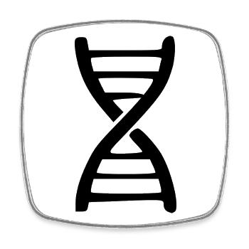 DNA Gene Research Gift - Square fridge magnet - white - Front