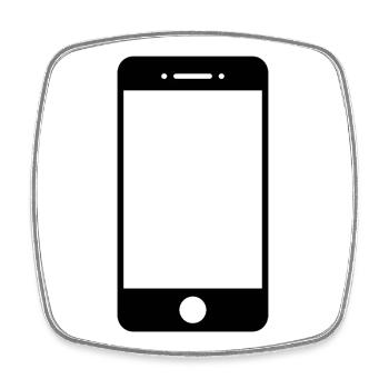 smartphone - Magnet carré - blanc - Devant