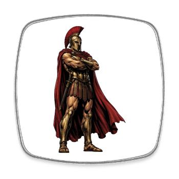 Chevalier spartiate à la veste rouge - Magnet carré - blanc - Devant
