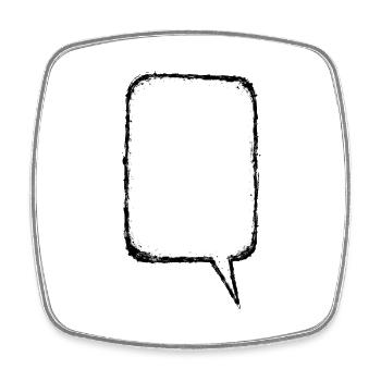 Sprechblase_Grunge_Hochkant - Magnet carré - blanc - Devant