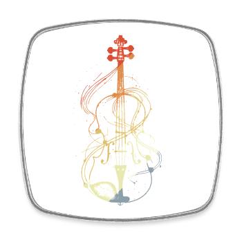 Art au trait du violon style rétro - Magnet carré - blanc - Devant