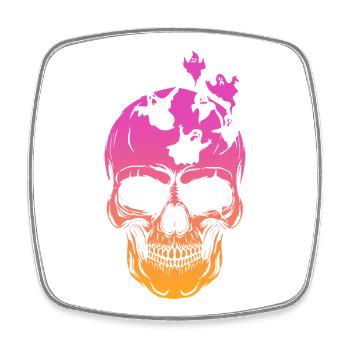 Halloween Ghost Halloween Skull Ghost - Viereckiger Kühlschrankmagnet - Weiß - Vorne