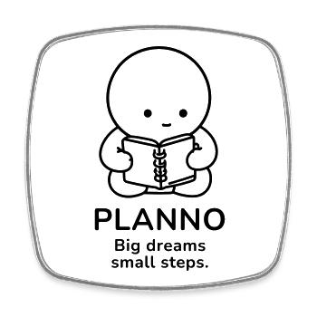 Plan – Grands Rêves | Motivation des petits pas - Magnet carré - blanc - Devant