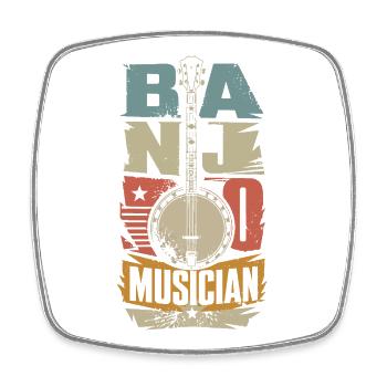 Vintage Banjo Banjo Player Banjo Country Music, - Square fridge magnet - white - Front
