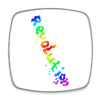 REVOLUTION (Regenbogen) - Viereckiger Kühlschrankmagnet - Weiß - Vorne