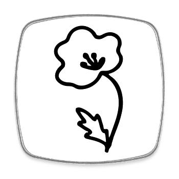 Blume - Viereckiger Kühlschrankmagnet - Weiß - Vorne