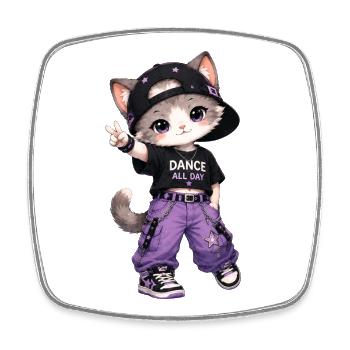 Katzentänzerin Streetwear Lila - Viereckiger Kühlschrankmagnet - Weiß - Vorne