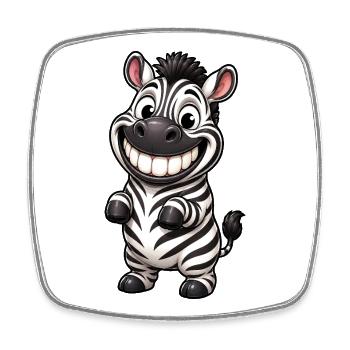 Lustiges Grinsen Zebra Comic Cartoon - Viereckiger Kühlschrankmagnet - Weiß - Vorne